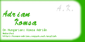 adrian komsa business card